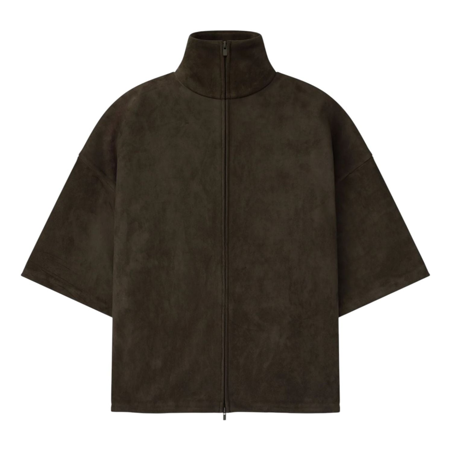 Fear of God Essentials Suede Fleece High Neck 3/4 Sleeve Jacket 'Brown' 192HO256952F