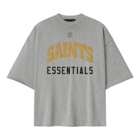 Fear of God Essentials x NFL FW25 Saints 90s 3/4 Sleeve Football T-Shirt 'Concrete Heather' 125NF252116F