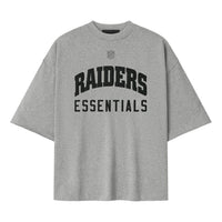 Fear of God Essentials x NFL FW25 Raiders 90s 3/4 Sleeve Football T-Shirt 'Concrete Heather' 125NF252117F