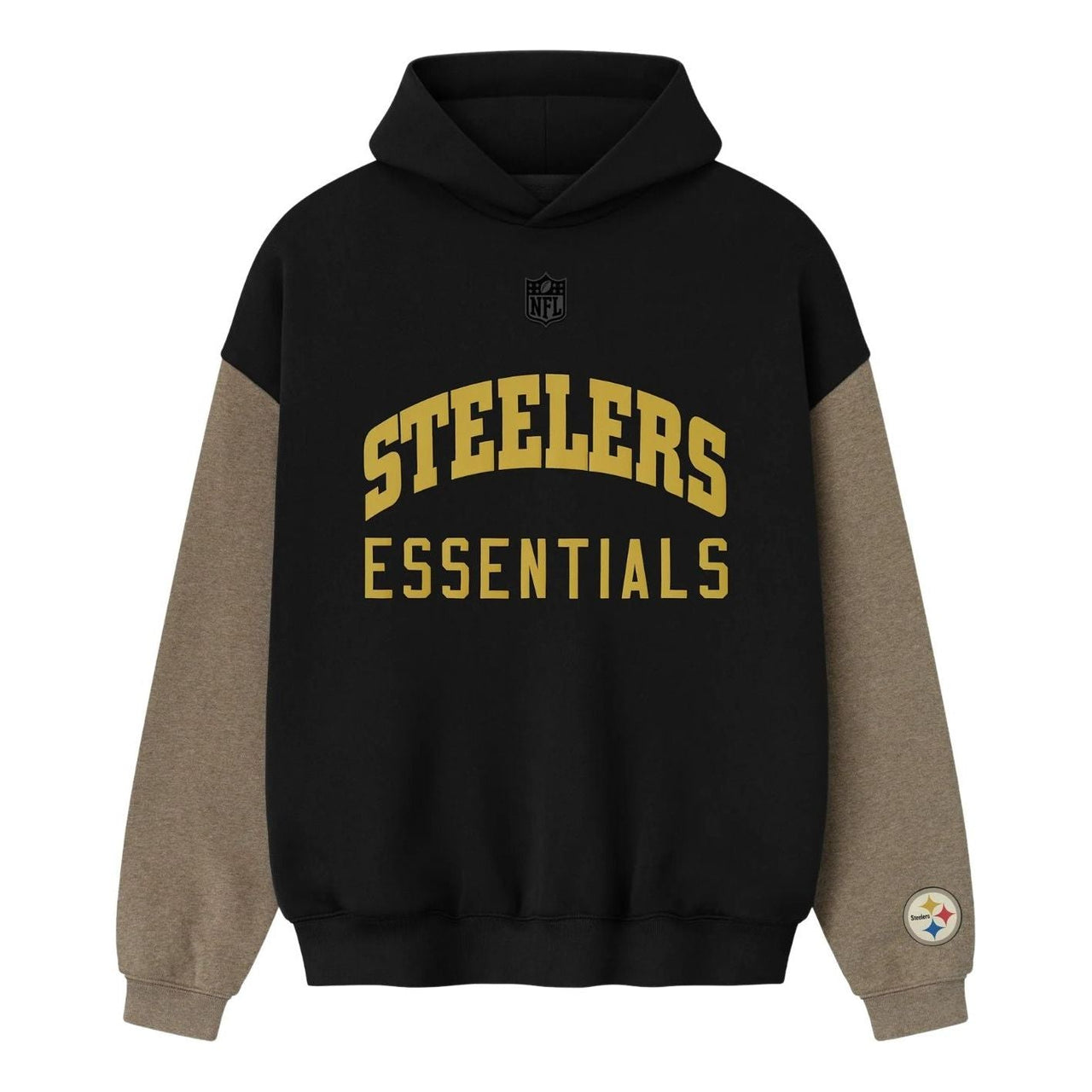 Fear of God Essentials x NFL FW25 Steelers Sport Hoodie 'Black Homestead Heather' 192NF256412F