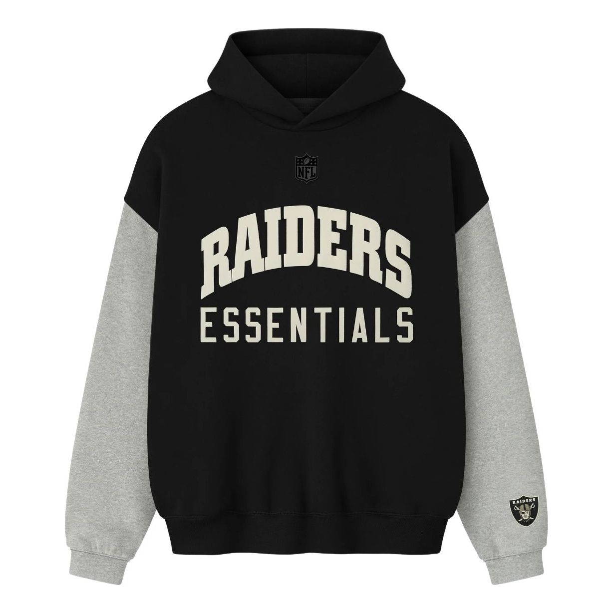 Fear of God Essentials x NFL FW25 Raiders Sport Hoodie 'Black Concrete Heather' 192NF256417F