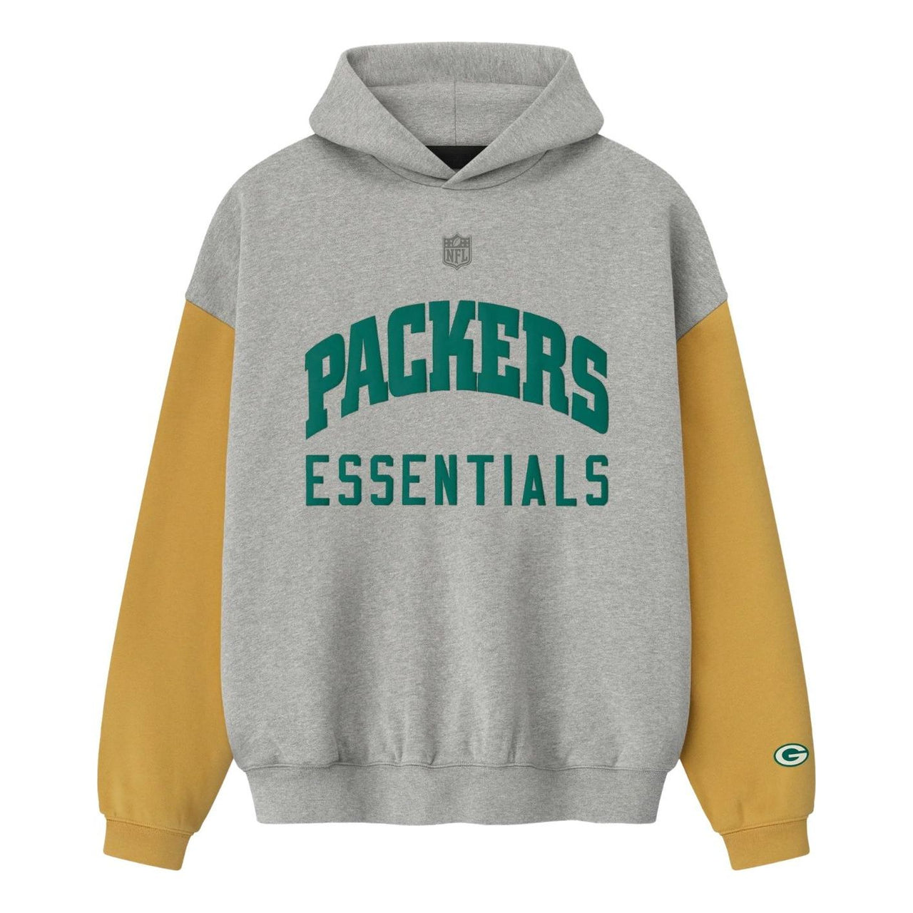 Fear of God Essentials x NFL FW25 Packers Sport Hoodie 'Concrete Heather Canyon' 192NF256421F