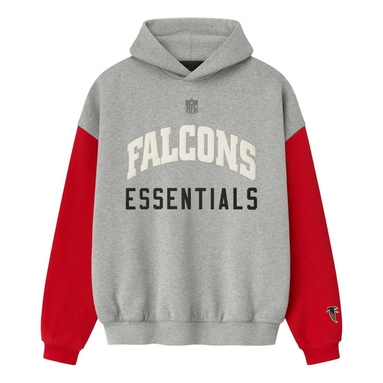 Fear of God Essentials x NFL FW25 Falcons Sport Hoodie 'Concrete Heather Red' 192NF256423F