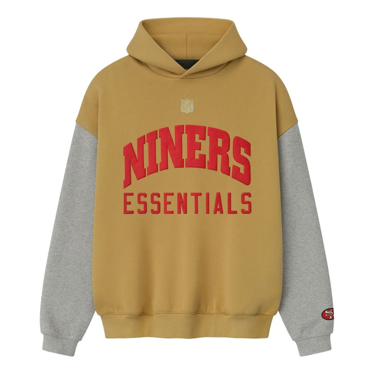 Fear of God Essentials x NFL FW25 Forty Niners Sport Hoodie 'Prairie Sand Concrete Heather' 192NF256424F