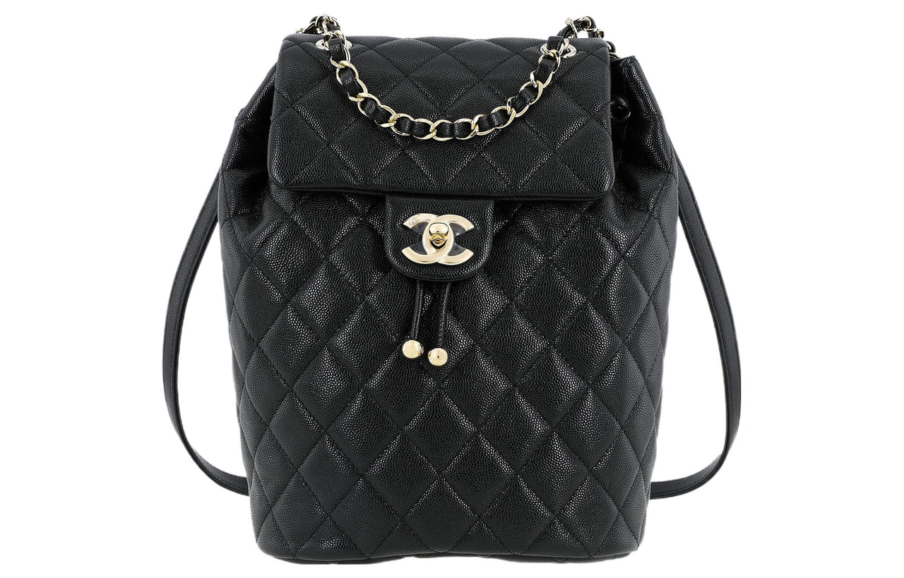 CHANEL Cow Leather Salzburg Backpack Large Size Women's Black