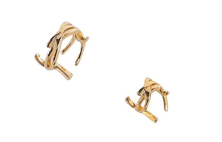 SAINT LAURENT Metal Stud Earrings Women's Gold