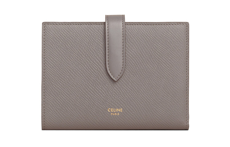 CELINE Grained Calfskin Wallet Medium Size Women's Egg Stone Color