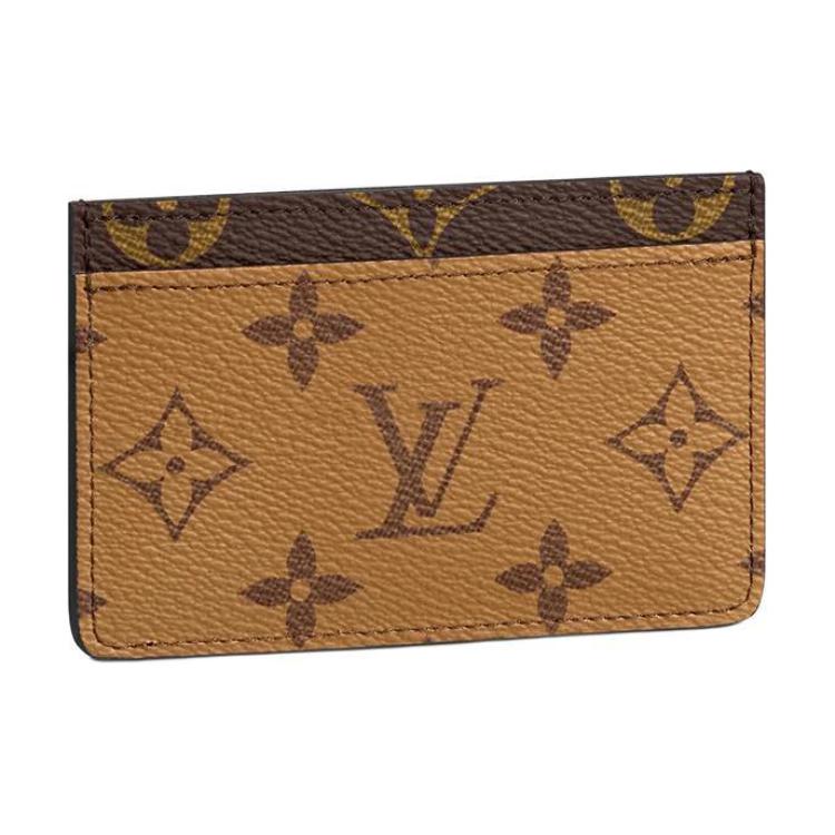 LOUIS VUITTON Card Holder Reverse Monogram Canvas Brown