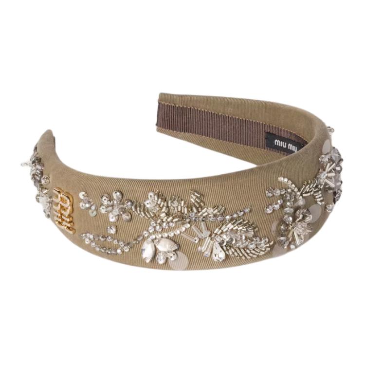 MIU MIU Cotton Headbands Unisex Tundra