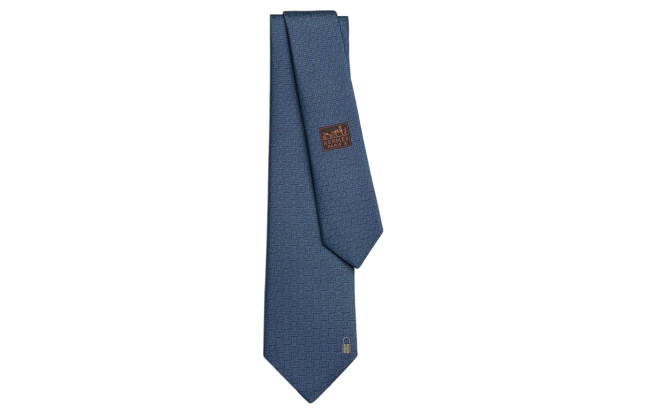 HERMES Ties Unisex Marine Blue
