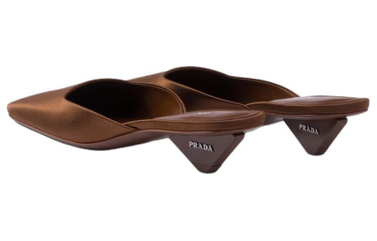 PRADA Square-toe Satin Mules