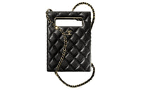 CHANEL Embossed Lambskin Beads Evening Party Bag Shoulder Bag Crossbody Bag Women's Black