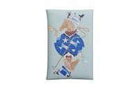 HERMES Calvi Swift Leather Wallet Coin Purse Business Card Holder Card Holder Men's T0 Bleu Brume Haze Blue/Dusty Blue
