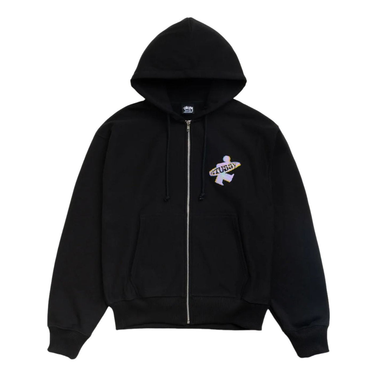 Stussy Dot Surf Puff Print Zip Hoodie 'Black' 1975195-BLAC