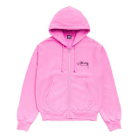Stussy Beach Roots Zip Hoodie Garment Dyed 'Pink' 1975198-PINK