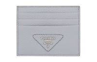 PRADA Leather Card Holder Women's Cornflower Blue
