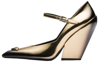PRADA Chunky Heel High Heels Women's Gold