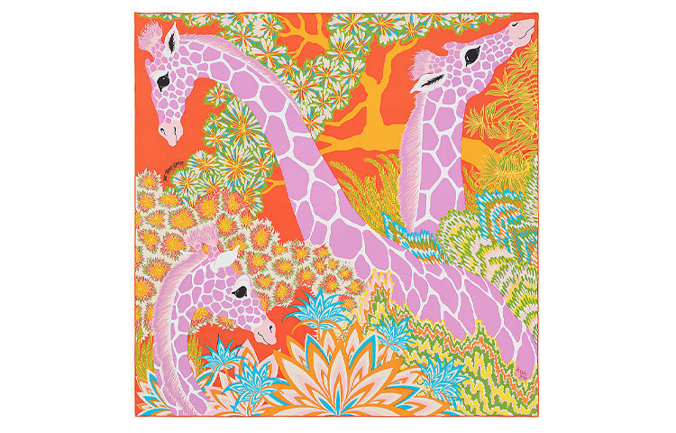 HERMES Silk Scarves Women's Orange
