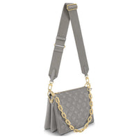 LOUIS VUITTON Coussin Calfskin Trim Pillow Bag, Shoulder Bag, Crossbody Bag, Shoulder Bag Small Size Women's Gray