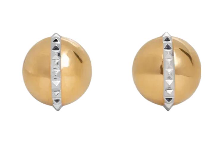 CELINE Brass Earrings Women's Gold