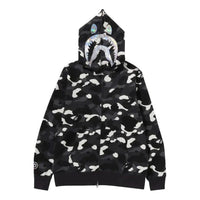 A Bathing Ape City Camo Shark Full Zip Hoodie 'Black'  1K30-115-003-BLACK
