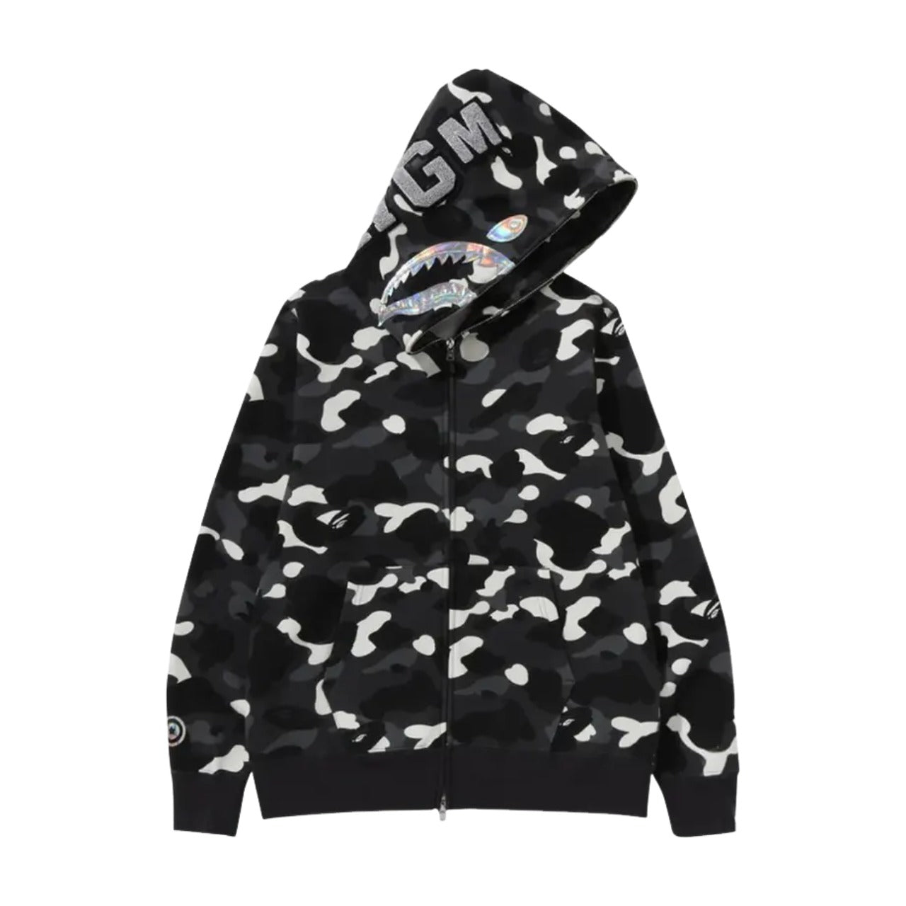 A Bathing Ape City Camo Shark Full Zip Hoodie 'Black'  1K30-115-003-BLACK