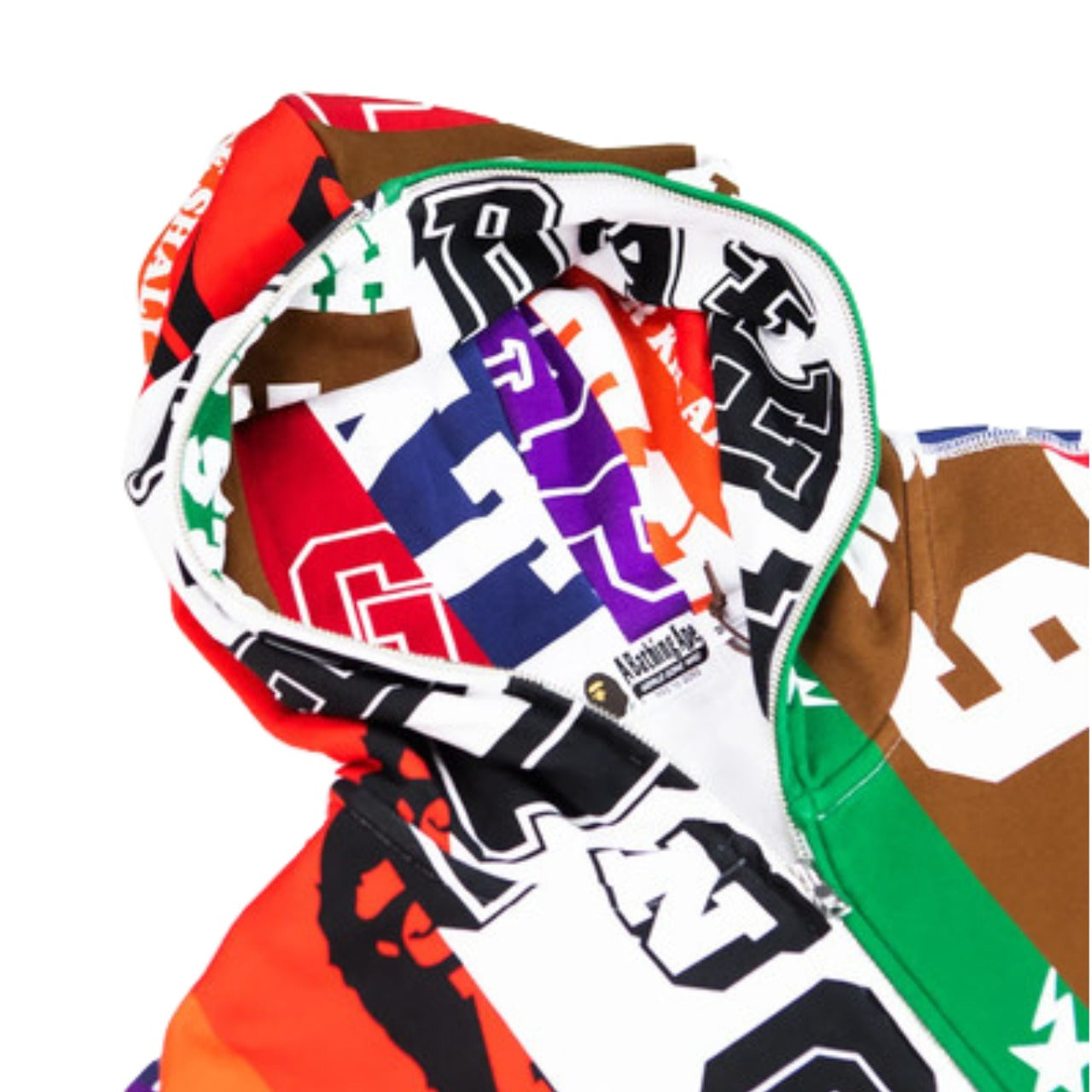 A Bathing Ape Fans Scarf Full Zip Hoodie 'Multicolor' 1K30-115-302