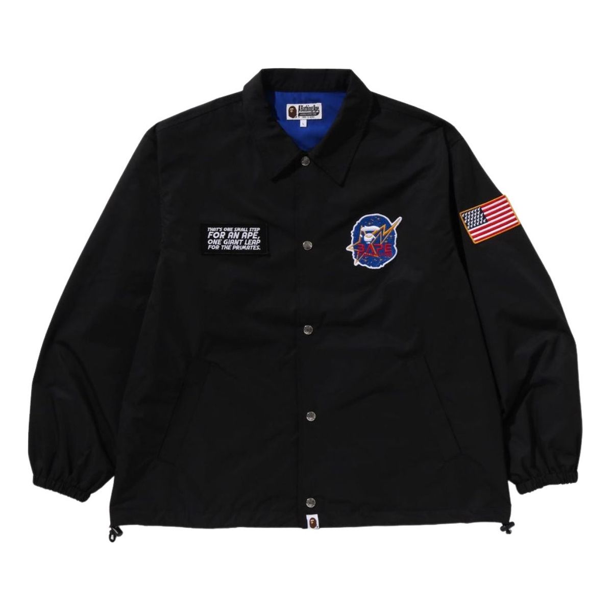 A Bathing Ape Space Ape Relaxed Fit Coach Jacket 'Black' 1K70-140-008-BLACK