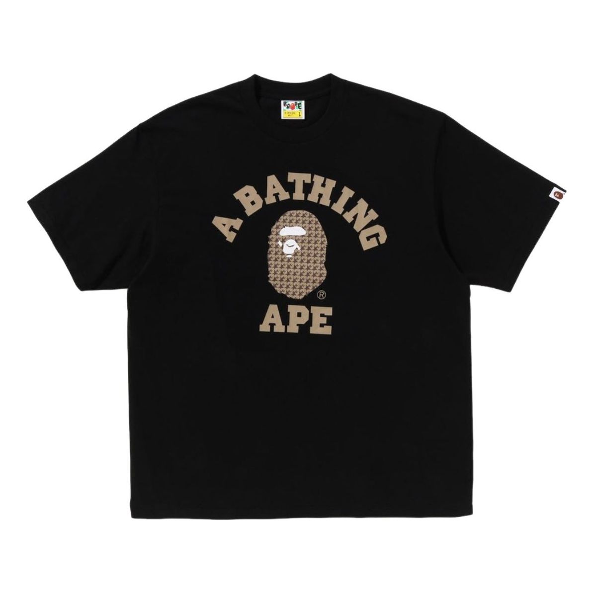 A Bathing Ape Sta Houndstooth College Relaxed Fit Tee 'Black' 1K80-110-338-BLACK