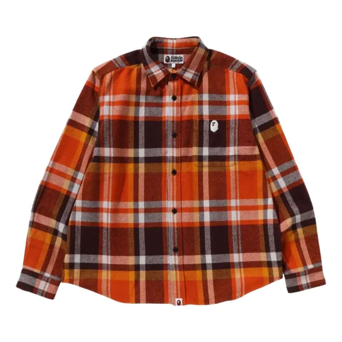 A Bathing Ape Check Relaxed Fit Shirt 'Orange' 1K80-131-004-ORANGE