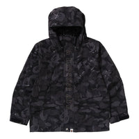 A Bathing Ape Laminated Camo Snowboard Jacket 'Black' 1K80-140-001-BLACK
