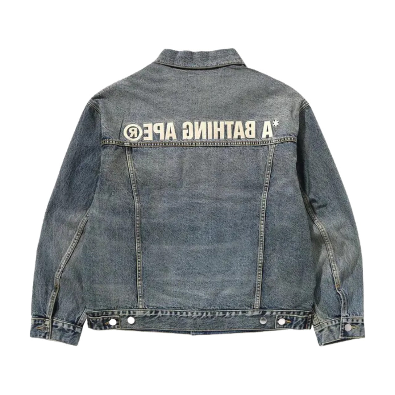 A Bathing Ape Distressed Denim Trucker Jacket 'Light Indigo' 1K80-140-308-LIGHTINDI