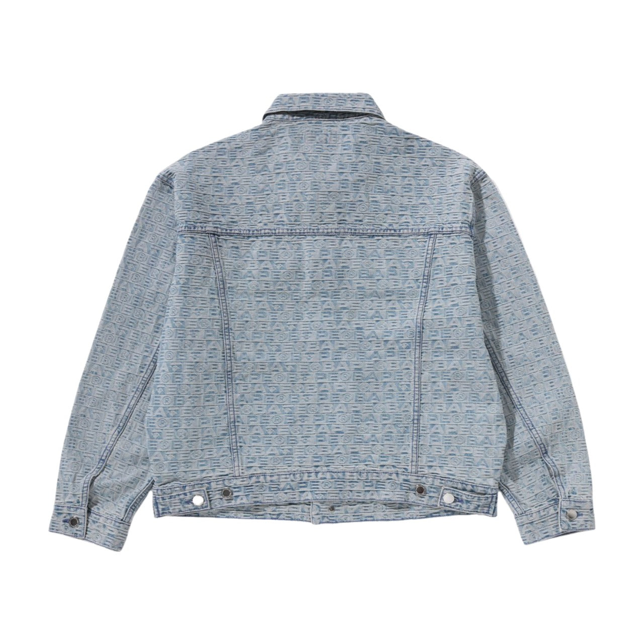 A Bathing Ape Lux Sport Pattern Jacquard 13OZ Denim Trucker Jacket 'Light Indigo' 1K80-140-312-LIGHTINDI