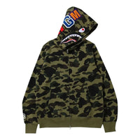 A Bathing Ape 1ST Camo Shark Full Zip Hoodie 'Green' 1L80-115-007-GREEN