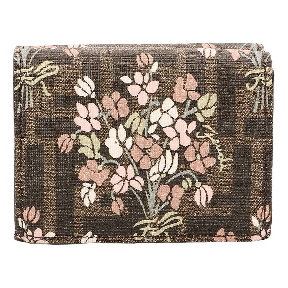 (WMNS) Fendi SS25 FF Tri-Fold Wallet Flower Bouquet 'Brown' 8M0480AURFF174H