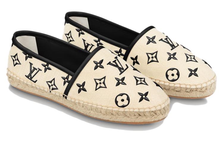 (WMNS) LOUIS VUITTON Starboard Flat Espadrille Shoes 'Beige Black Monogram' 1ABTZC