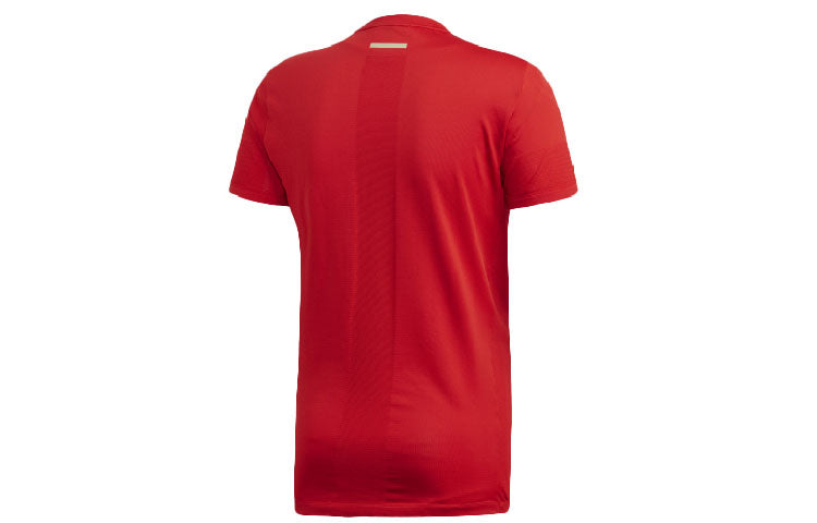 Men's adidas 25/7 Tee Cny Reflective Logo Running Sports Short Sleeve Red 7 Tee Cny LogoT EK2903