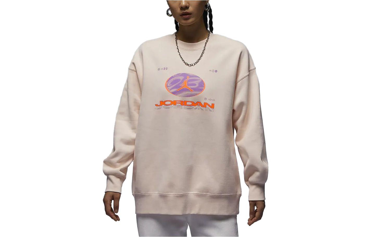 (WMNS) Air Jordan Fearless Fleece Sweatshirt Asia Sizing 'Orange Pink' FV4021-823