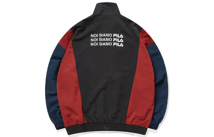 FILA FUSION inline Casual Sports Woven Stand Collar Jacket Black T11M011504F-BK