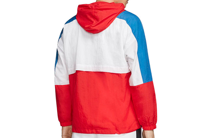 Nike Sportswear Colorblock hooded Logo Jacket 'Red White Blue' CJ4561-657