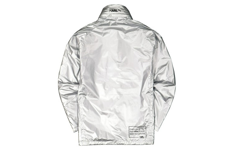 PUMA Silver Zipper Woven Sports Jacket 595679-01