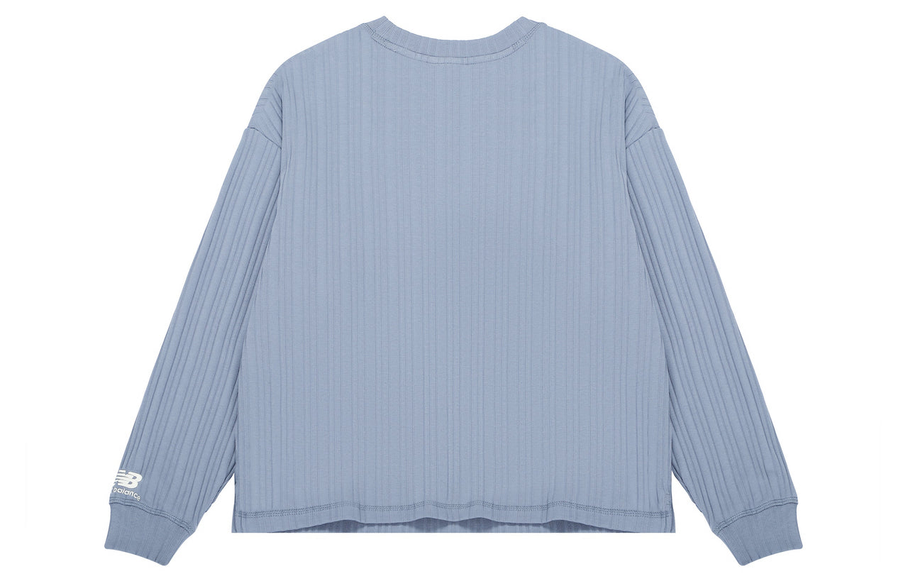 (WMNS) New Balance Casual Rib-Knit Top 'Blue' AWT23319-AGY