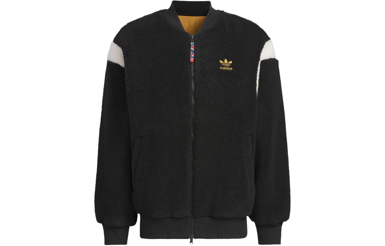 adidas Originals X Feifei Ruan Reversible Sherpa Bomber Asia Sizing 'Black Yellow' IX4215