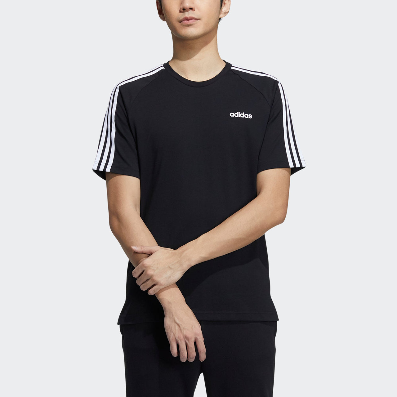 adidas neo M Ce 3s Tee Contrasting Colors Sports Round Neck Short Sleeve Black GP4919