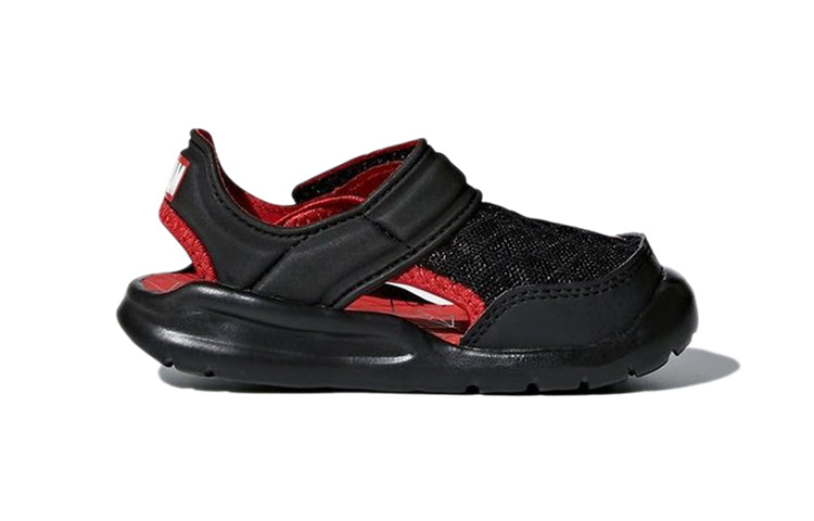 (TD) adidas Fortaswim I Non-Slip Casual Black Red Sandals 'Black Red' AC8420