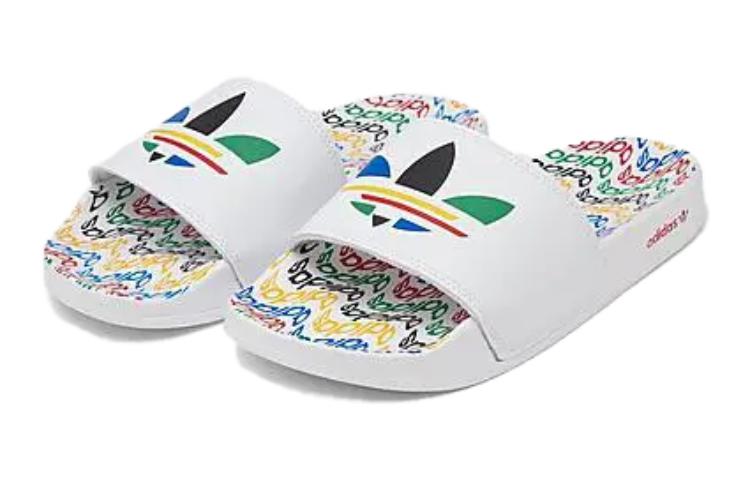 (GS) adidas Adilette Slides 'White Multi' GY8077