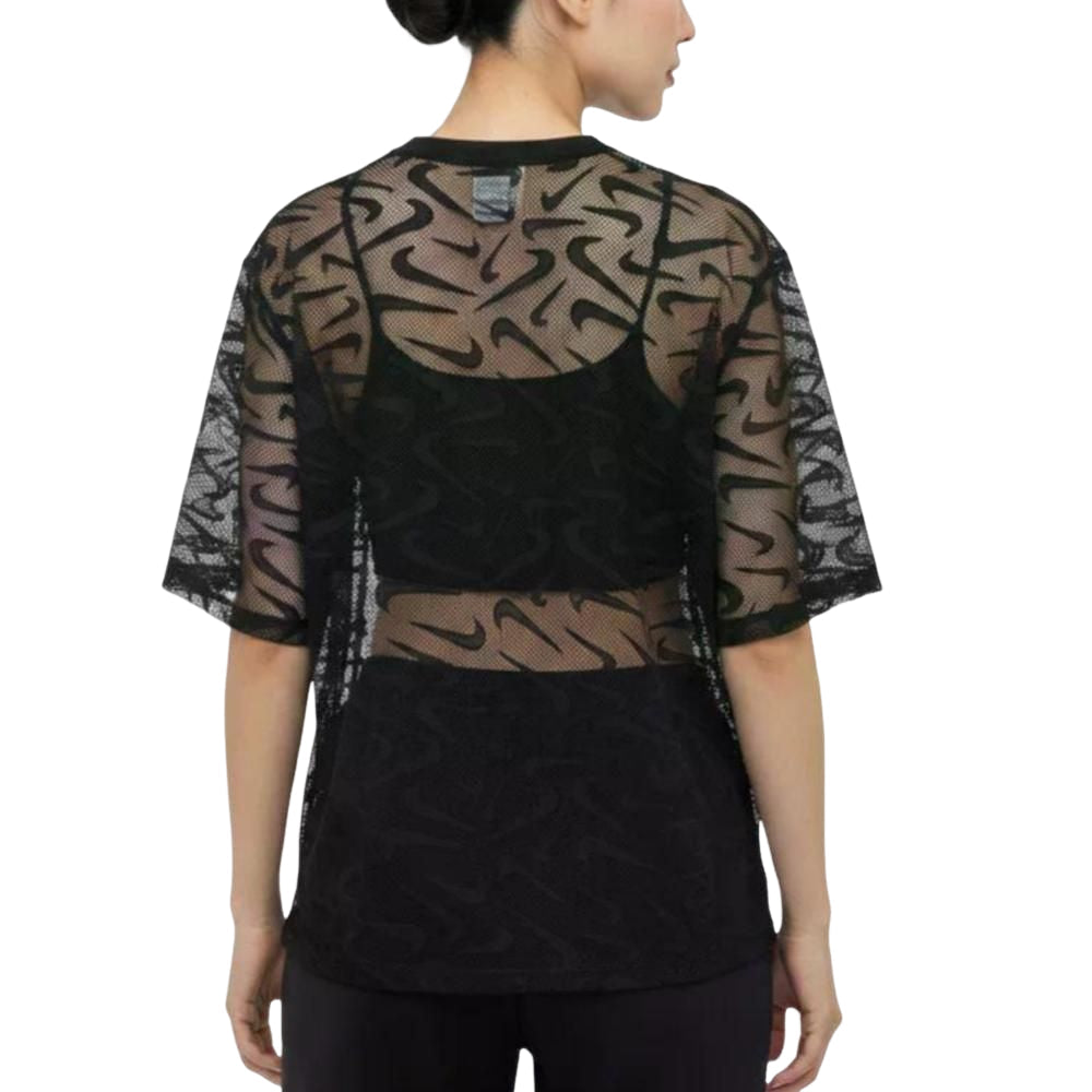 (WMNS) Nike Sportswear Chill Lace Oversized Jersey Asia Sizing 'Black White' IM8388-010