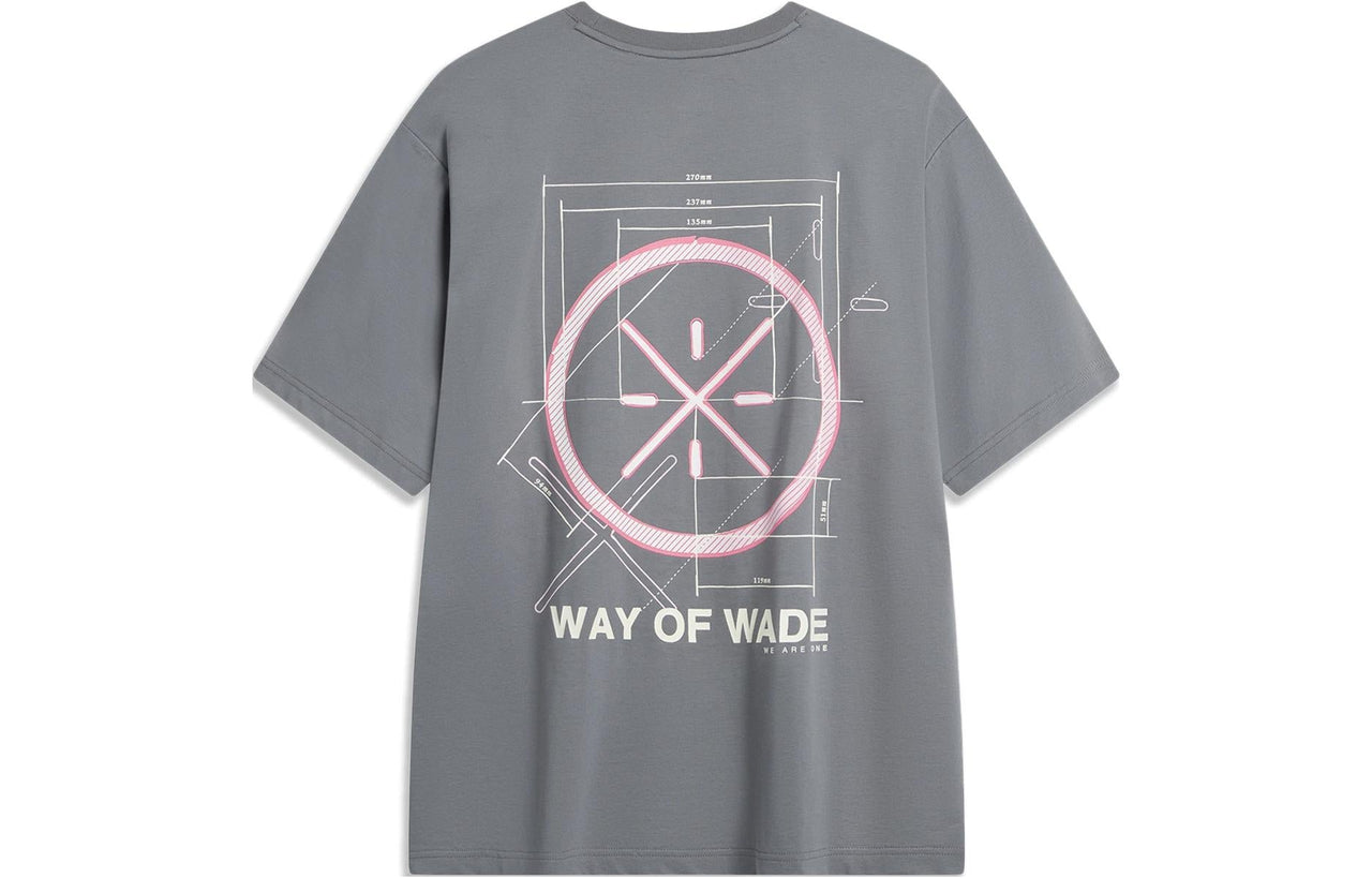 Li-Ning Way Of Wade Graphic T-shirt 'Grey Pink' AHSU363-1