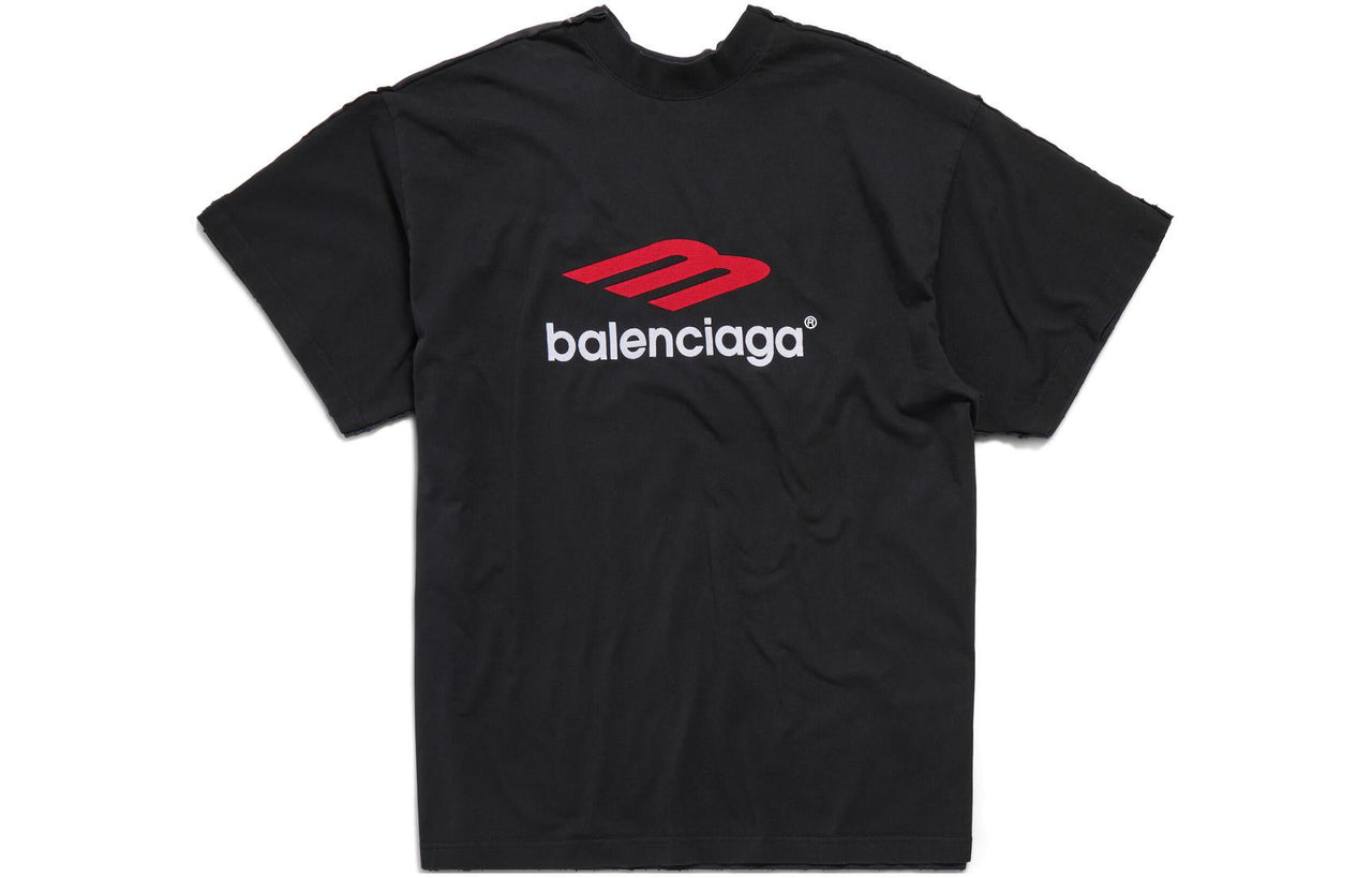 Balenciaga Double Front T-shirt 'Washed Black' 791615TQVQ61021