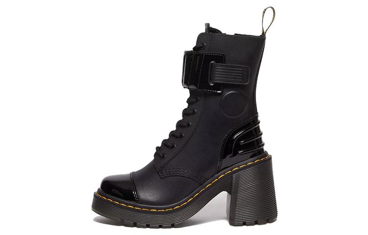 (WMNS) Dr. Martens Gaya 10-Eye Alternative Leather Heeled Boots 'Black' 31006001